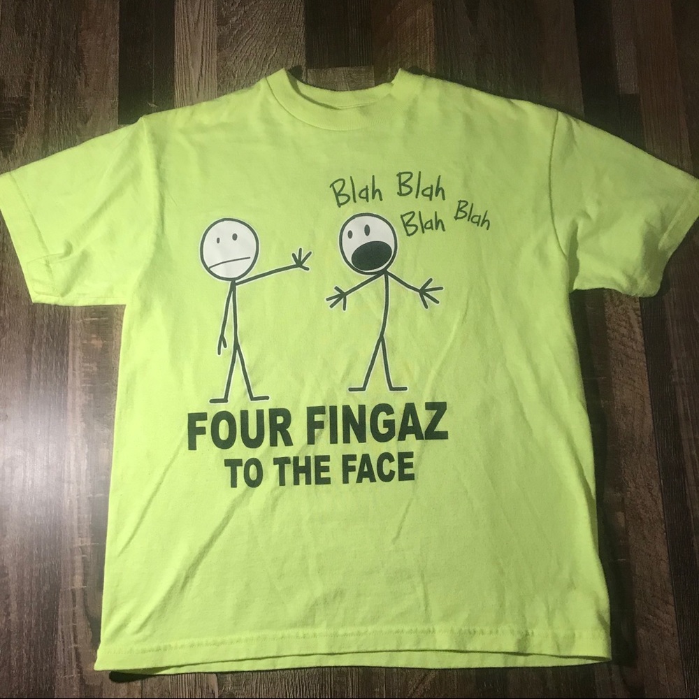 Four Fingaz to the Face Women’s T-shirt Neon Green